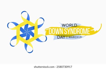 World Down Syndrome day is observed every year on March 21, it is a condition in which a person has an extra chromosome, they are small packages of genes in the body. vector illustration