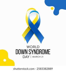 World Down Syndrome day is observed every year on March 21, it is a condition in which a person has an extra chromosome, they are small packages of genes in the body. vector illustration