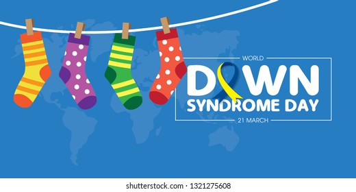 World Down Syndrome Day on 21 march, a Down Syndrome Awareness day vector illustration.