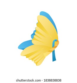 world down syndrome day, paper butterfly with ribbon positive message vector illustration