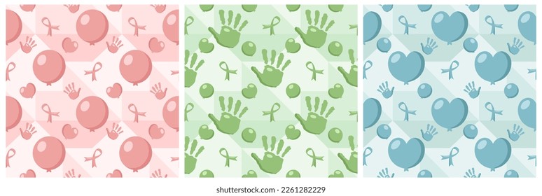 World Down Syndrome Day Seamless Pattern Design in Template Hand Drawn Cartoon Flat Illustration