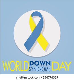 world down syndrome poster  in blue backdrop and yellow text