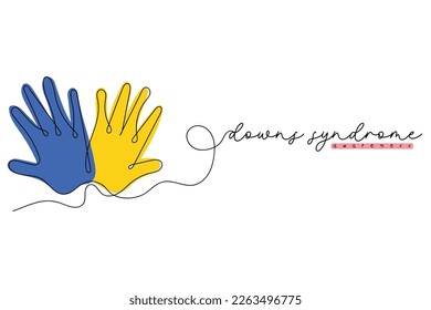 World down's syndrome day is observed every year on 21st march. Downs syndrome awareness concept art. Line art vector.