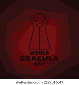 World Dracula Day. May 26. Abstract background. Flat design vector. Poster, banner, card, background. Eps 10.