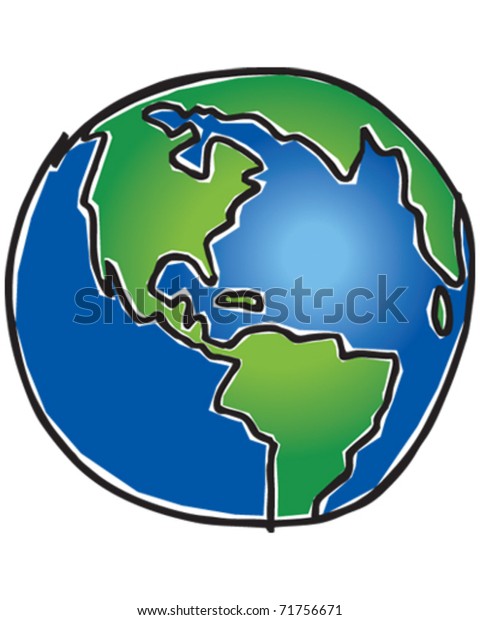 World Drawing Stock Vector (Royalty Free) 71756671