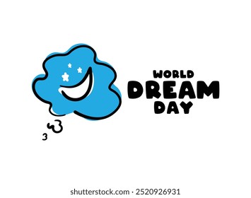 World Dream Day. Flat design vector. Sleeping dream icon. Eps 10.