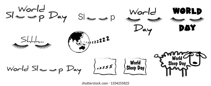 World  Dream day. Lazy or sleep day. Please be quiet, shhh, silent or silence. Sleeping, good night, pajamas time. vector banner Dreams, dreaming concept in motion. Keep calm, ideas. long weekend.