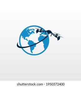 world drone logo. a unique, exclusive, elegant, professional, clean, simple, modern logo. It would be perfect for your company