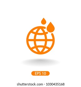 world with a drop icon