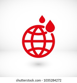 world with a drop icon