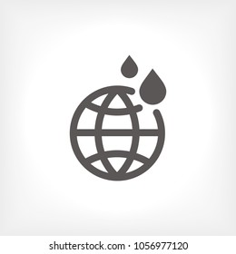 world with a drop icon