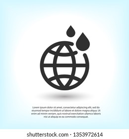 world with a drop icon