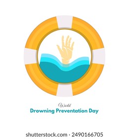 World Drowning Prevention Day Design. 25th July Vector, Illustration. Drowning hand or sinking hand.