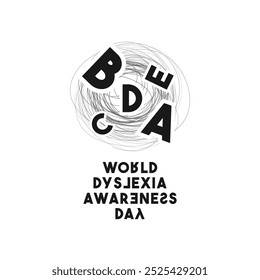 World Dyslexia Awareness Day. Flat design vector. Poster, banner, card, background. Eps 10.