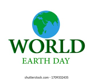 world earth day April 2020, logo, icon artwork illustrations vector design environments, global green white background graphic