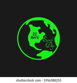 World earth day april 22 with globe and dark background. for environment safety celebration