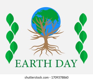 World Earth Day. artwork concept. Vector illustration. Earth day concept. World environment day background. Save the earth. Happy Earth Day Poster or Banner Background green plant