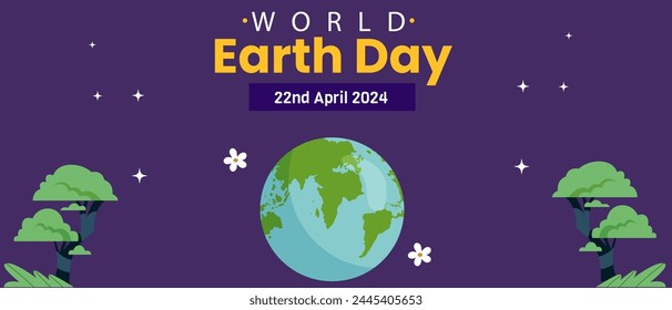 World Earth day background design. Horizontal banner template illustration 