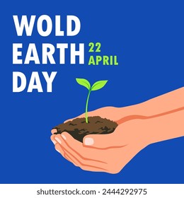 World Earth day banner. Flat style.