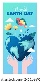 World Earth day banner in gradient style