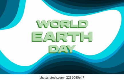 world earth day banner with papercut blue effect. For Poster, Banner, Card Invitation, Social Media