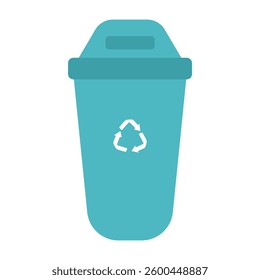 World Earth Day, Blue Trash Bin Illustration
