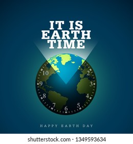 World Earth day concept. eco friendly design. Vector illustration. Earth map shapes with shadow. Save the Earth concept. April 22 - Vector it is Earth Time.