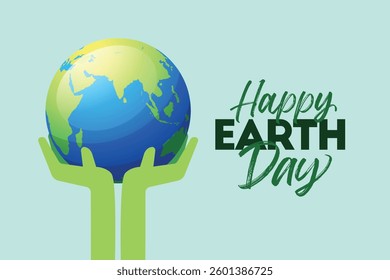 World earth day concept, hands holding globe, 22 April Earth day concept, Earth vector Illustration
