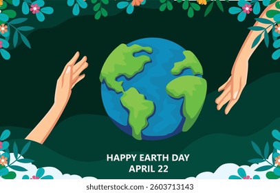 World earth day concept, hands holding globe