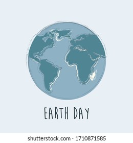Concepto del Día Mundial de la Tierra. Salvemos el concepto de la Tierra. 22 de abril. Ilustración vectorial.