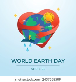 World Earth Day design template good for  celebration usage. earth vector illustration. flat design. vector eps 10.