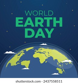 World Earth Day design template good for  celebration usage. earth vector illustration. flat design. vector eps 10.