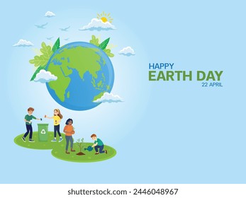 world Earth Day Enviralment Happy Background design