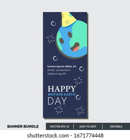World earth day environment safety celebration design for social media and advertising banner. Save the Earth concept. April 22. Nature Protection Flat Vector Illustration