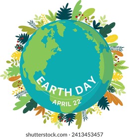 World Earth Day Flat Illustration	
