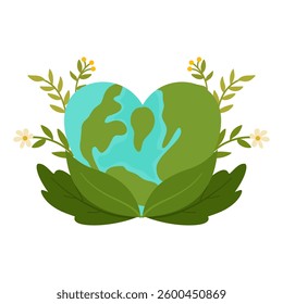World Earth Day with Floral Illustration