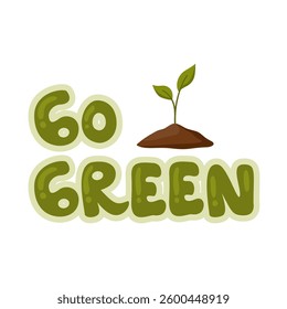 World Earth Day, Go Green Typography Sticker