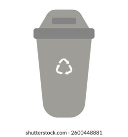 World Earth Day, Grey Trash Bin Illustration