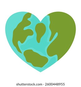 World Earth Day, Heart Shape Earth Illustration