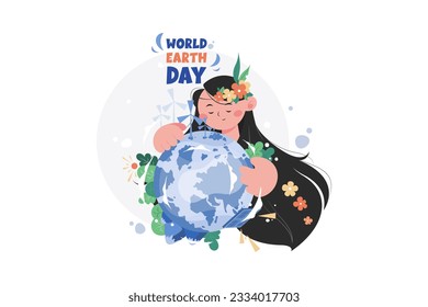 World Earth Day Illustration concept on white background