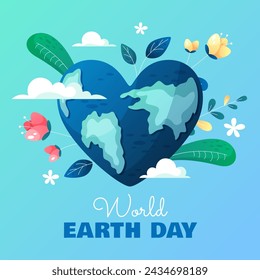 World Earth day illustration in gradient style