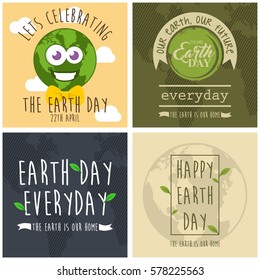 world earth day illustration vector templates