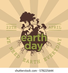 world earth day illustration vector templates