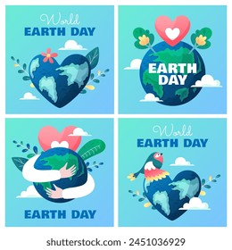 Ilustraciones del Día Mundial de la Tierra en estilo degradado