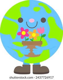 world earth day keep planting flower vector illustration