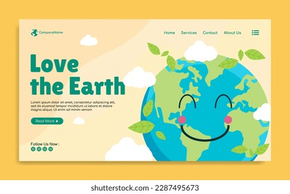 World earth Day Landing page template design