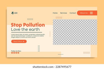 World earth Day Landing page template design