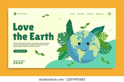 World earth Day Landing page template design