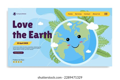 World earth Day Landing page template design