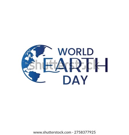 World Earth Day Logo Style Design with Globe Icon and Clean Typography